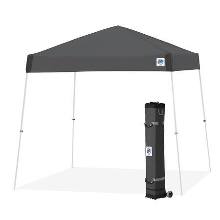 E-Z UP Vista Shelter, 12' W x 12' L, White Steel Frame, Steel Gray Top VS3WH12SG